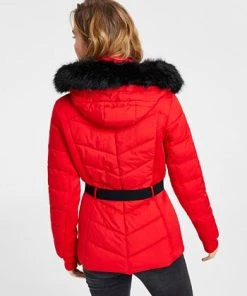 Michael Kors Women's Faux-Fur-Trim Hooded Puffer Coat, Created For Macy's -CeCe cloth-shop 21912181 fpx