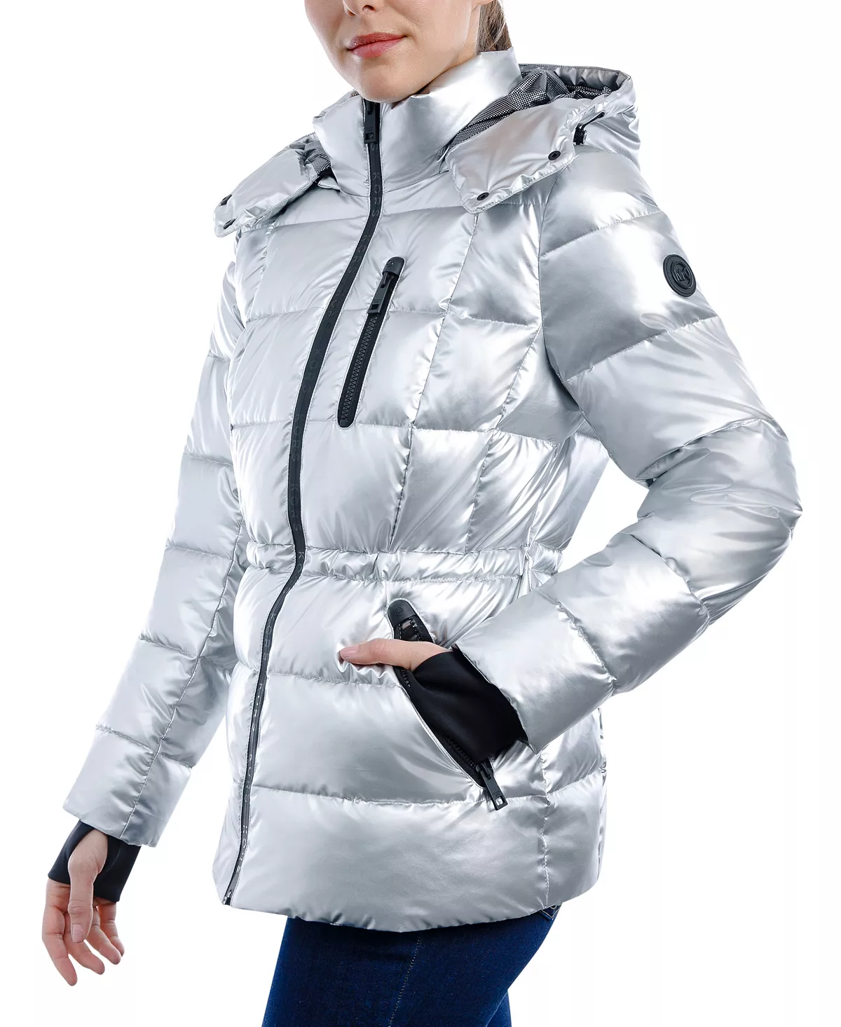 Michael Kors Women's Hooded Metallic Puffer Coat 3 Michael Kors Women's Hooded Metallic Puffer Coat - Image 3