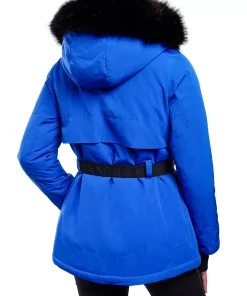 Michael Kors Women's Belted Hooded Faux-Fur-Trim Puffer Coat -CeCe cloth-shop 21912421 fpx
