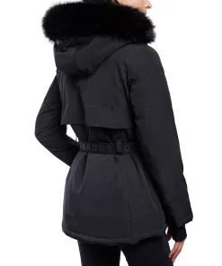 Michael Kors Women's Belted Hooded Faux-Fur-Trim Puffer Coat -CeCe cloth-shop 21912436 fpx
