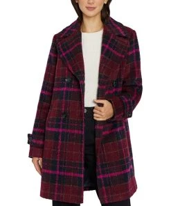 Sam Edelman Women's Double-Breasted Plaid Coat