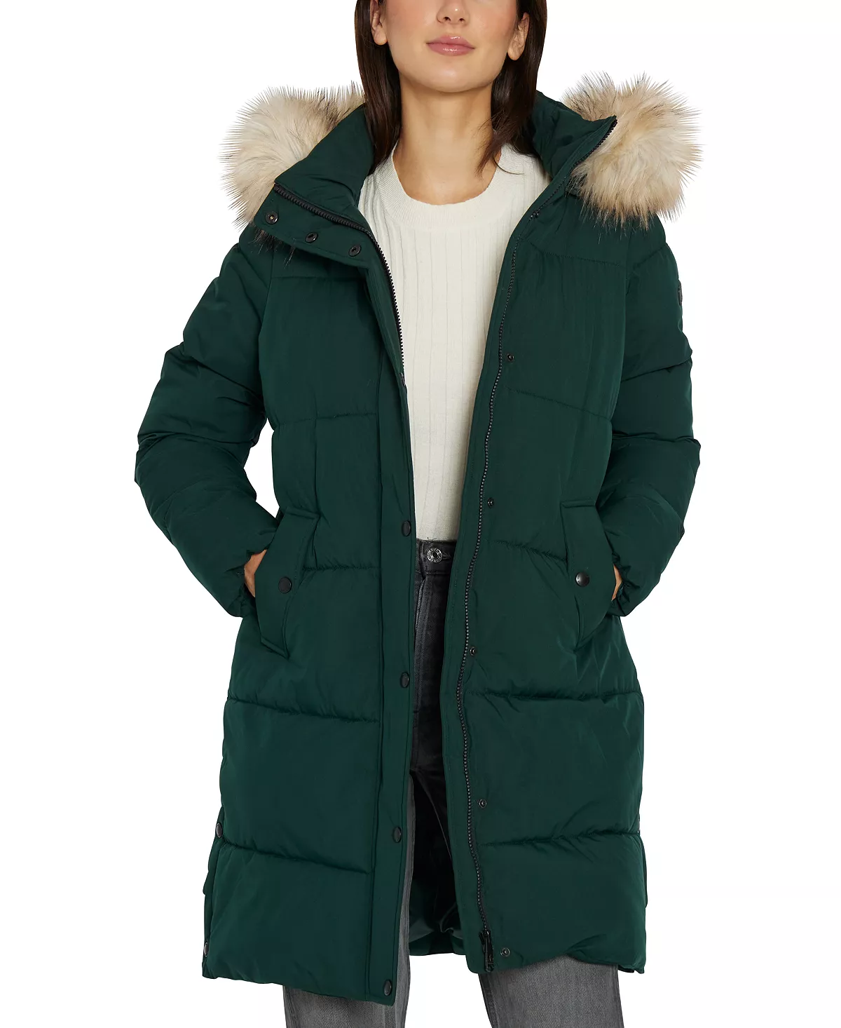 Sam Edelman Women's Faux-Fur-Trim Hooded Puffer Coat 4 Sam Edelman Women's Faux-Fur-Trim Hooded Puffer Coat - Image 4