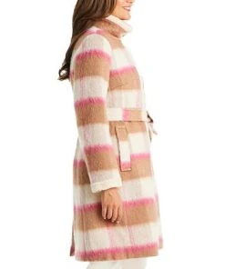 Kate Spade New York Women's Belted Plaid Coat -CeCe cloth-shop 21916498 fpx