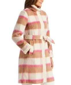 Kate Spade New York Women's Belted Plaid Coat -CeCe cloth-shop 21916499 fpx