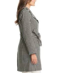 Kate Spade New York Women's Belted Houndstooth Coat, Created For Macy's -CeCe cloth-shop 21916543 fpx