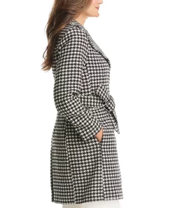 Kate Spade New York Women's Belted Houndstooth Coat, Created For Macy's -CeCe cloth-shop 21916544 fpx