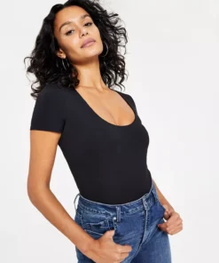 Bar III Women's Scoop-Neck Compression Bodycon Bodysuit, Created For Macy's -CeCe cloth-shop 21932530 fpx