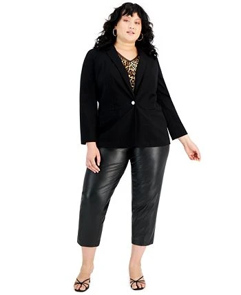 Bar III Plus Size One Button Blazer, Created For Macy's 2 Bar III Plus Size One Button Blazer, Created For Macy's - Image 2