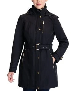 Michael Kors Women's Hooded Belted Raincoat, Created For Macy's