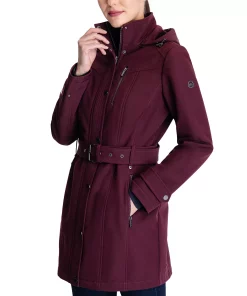 Michael Kors Women's Hooded Belted Raincoat, Created For Macy's -CeCe cloth-shop 21958837 fpx