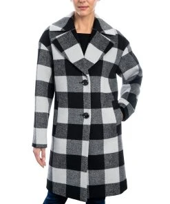Michael Kors Women's Plaid Drop-Shoulder Coat