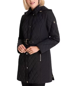 Michael Kors Women's Hooded Quilted Belted Jacket, Created For Macy's 8 Michael Kors Women's Hooded Quilted Belted Jacket, Created For Macy's -CeCe cloth-shop 21959180 fpx