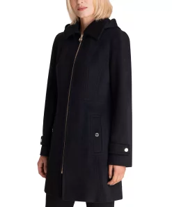 Michael Kors Women's Hooded Notched-Collar Coat -CeCe cloth-shop 21959315 fpx