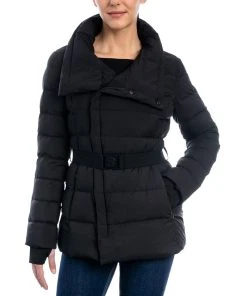 Michael Kors Women's Asymmetric Belted Packable Down Puffer Coat
