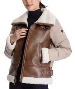 Michael Kors Women's Faux-Shearling Down Puffer Coat 7 Michael Kors Women's Faux-Shearling Down Puffer Coat -CeCe cloth-shop 21959567 fpx