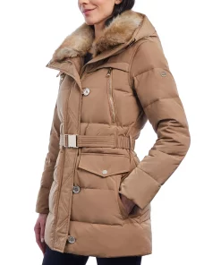 Michael Kors Women's Faux-Fur-Collar Hooded Down Puffer Coat, Created For Macy's -CeCe cloth-shop 21959571 fpx