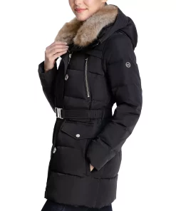 Michael Kors Women's Faux-Fur-Collar Hooded Down Puffer Coat, Created For Macy's -CeCe cloth-shop 21959597 fpx