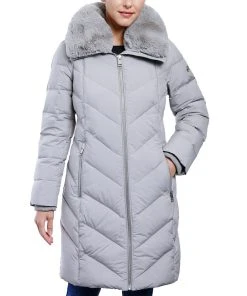 Michael Kors Women's Faux-Fur-Collar Hooded Down Puffer Coat