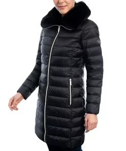 Michael Kors Women's Faux-Fur-Collar Down Puffer Coat -CeCe cloth-shop 21959711 fpx
