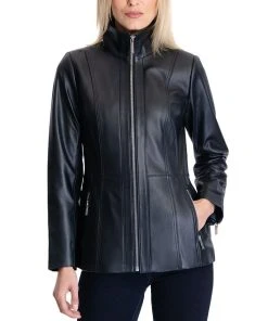 Michael Kors Women's Leather Coat, Created For Macy's