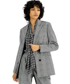 Bar III Women's Plaid Faux Double-Breasted Jacket, Created For Macy's