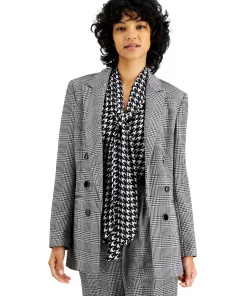 Bar III Women's Plaid Faux Double-Breasted Jacket, Created For Macy's -CeCe cloth-shop 21971460 fpx