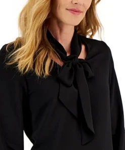 Kasper Women's Long Sleeve Bow Blouse, Regular And Petite Sizes -CeCe cloth-shop 21997508 fpx