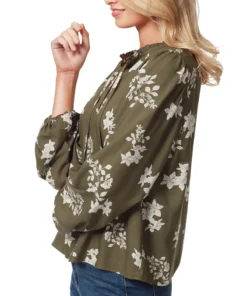 Jessica Simpson Women's Ruby Floral Balloon-Sleeve Top -CeCe cloth-shop 22016975 fpx