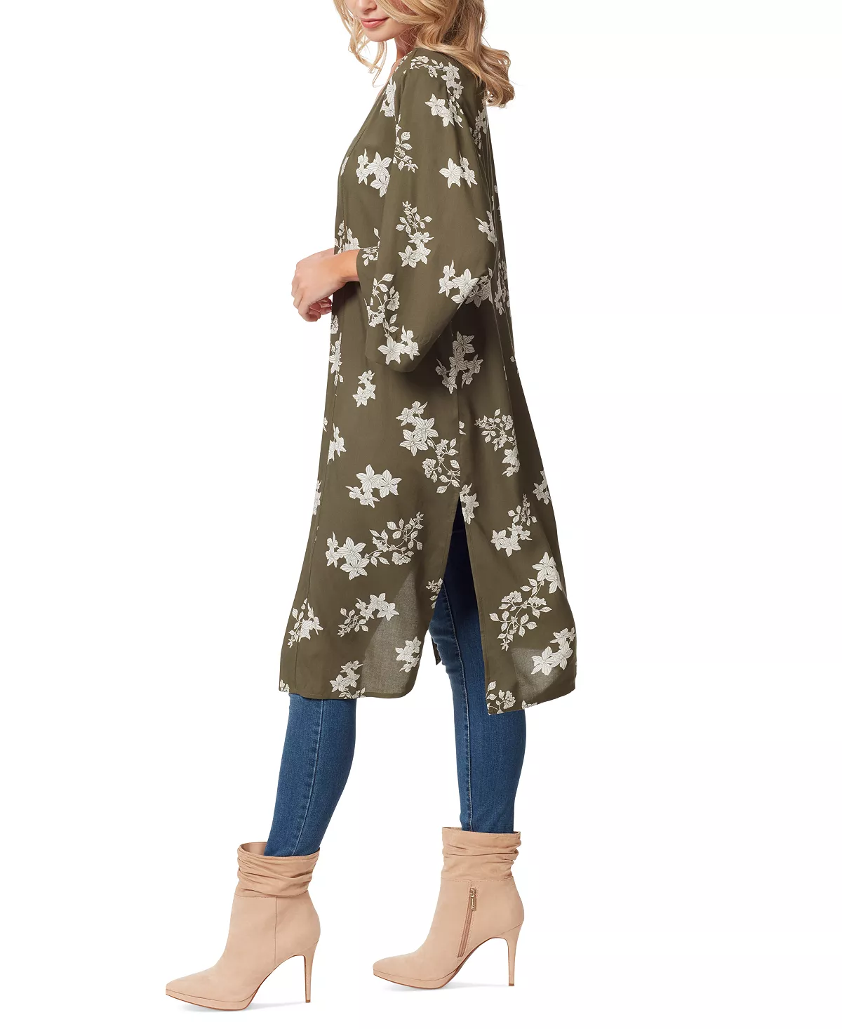 Jessica Simpson Women's Tina Printed Open-Front Duster 3 Jessica Simpson Women's Tina Printed Open-Front Duster - Image 3