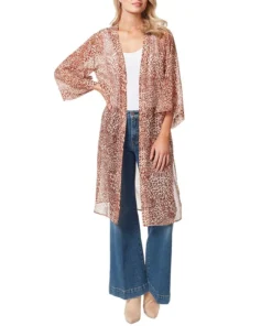 Jessica Simpson Women's Tina Printed Open-Front Duster
