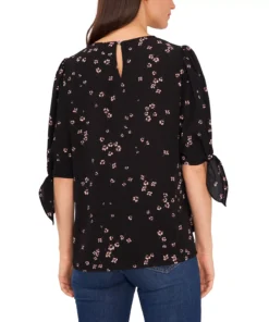 CeCe Women's Bow Detail Printed Puff Sleeve Blouse Top 8 CeCe Women's Bow Detail Printed Puff Sleeve Blouse Top -CeCe cloth-shop 22021154 fpx