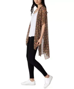 Black Tape Women's Floral-Print Kimono -CeCe cloth-shop 22062849 fpx