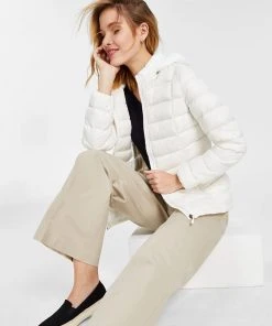 Charter Club Women's Packable Hooded Down Puffer Coat, Created For Macy's