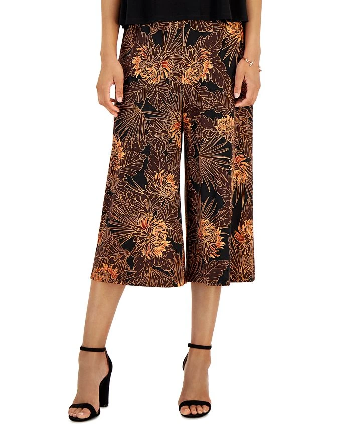Connected Women's Contrast Printed Cropped Jumpsuit 1 Connected Women's Contrast Printed Cropped Jumpsuit