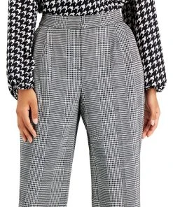Bar III Women's Pleated Plaid Wide-Leg Pants, Created For Macy's -CeCe cloth-shop 22113926 fpx