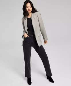 And Now This Women's Oversized Notched Collar One-Button Blazer -CeCe cloth-shop 22129368 fpx