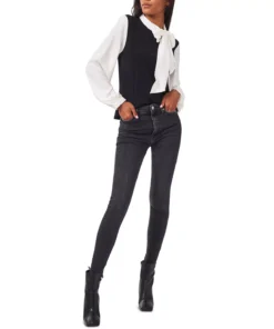 CeCe Women's Mix-Media Knit Top -CeCe cloth-shop 22159781 fpx