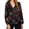 Alfani Women's Printed Surplice Wrap Top, Created For Macy's