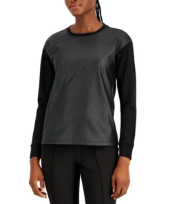 Anne Klein Women's Long-Sleeve Faux-Leather Top