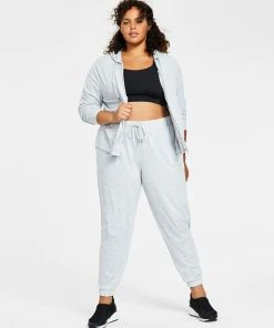 ID Ideology Plus Size Full-Zip Hooded Jacket, Medium Impact Sports Bra & Off Duty Plus Size Jogger Pants, Created For Macy's