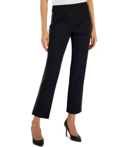 JM Collection Women's Pleather Side Panel Ponte Pants, Created For Macy's