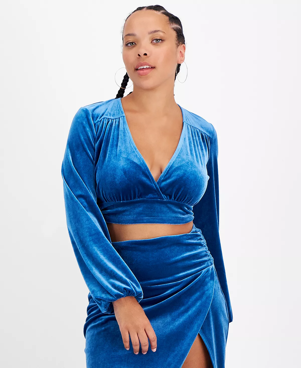 Bar III Women's Cropped Velvet Top, Created For Macy's 1 Bar III Women's Cropped Velvet Top, Created For Macy's