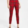 Bar III Women's Plaid High Rise Pull-On Leggings, Created For Macy's