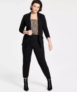 Bar III Lightweight Knit 3/4-Sleeve Blazer, Created For Macy's -CeCe cloth-shop 22189806 fpx