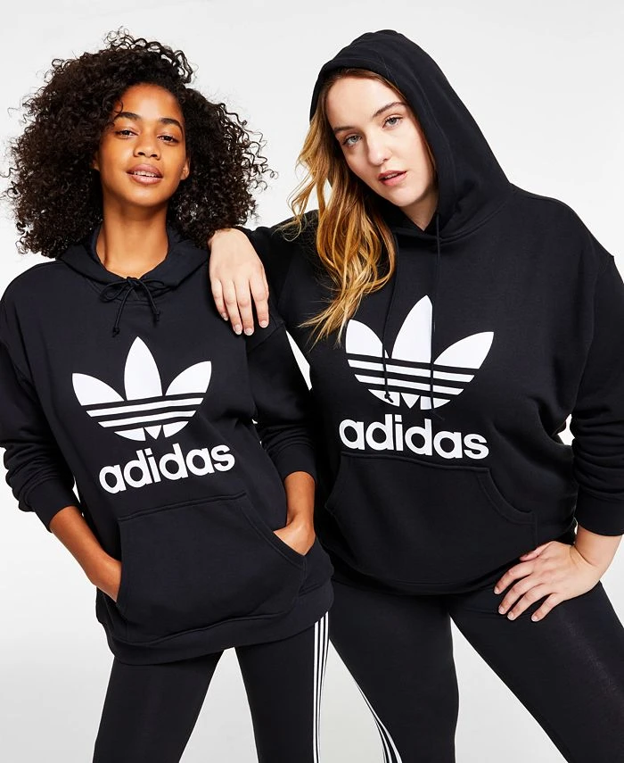 ADIDAS Women's Adicolor Trefoil Sweatshirt Hoodie, XS-4X 1 ADIDAS Women's Adicolor Trefoil Sweatshirt Hoodie, XS-4X