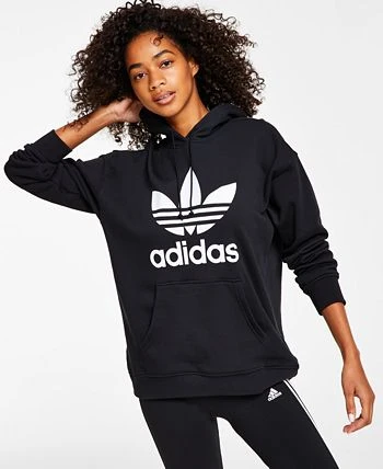 ADIDAS Women's Adicolor Trefoil Sweatshirt Hoodie, XS-4X 2 ADIDAS Women's Adicolor Trefoil Sweatshirt Hoodie, XS-4X - Image 2