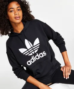 ADIDAS Women's Adicolor Trefoil Sweatshirt Hoodie, XS-4X 11 ADIDAS Women's Adicolor Trefoil Sweatshirt Hoodie, XS-4X -CeCe cloth-shop 22196891 fpx