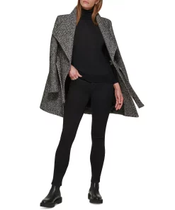 Calvin Klein Women's Asymmetrical Belted Wrap Coat, Created For Macy's -CeCe cloth-shop 22199878 fpx