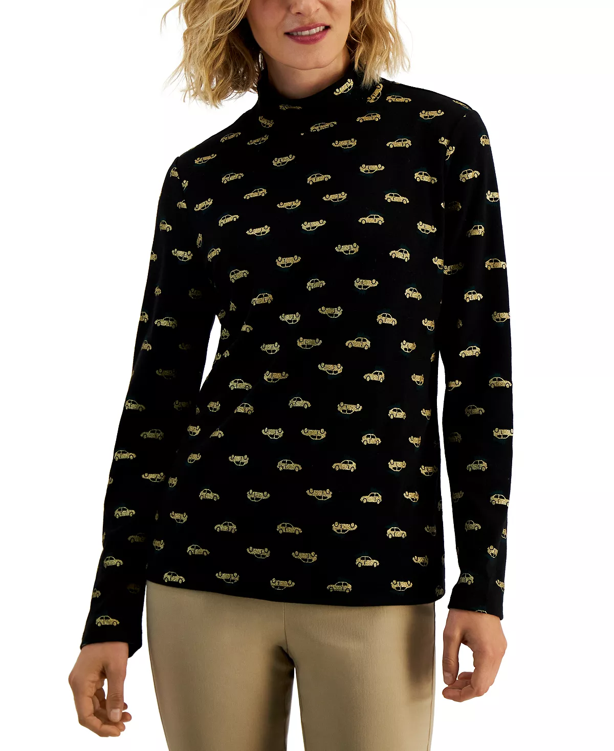 Karen Scott Women's Holiday Mock-Neck Top, Created For Macy's 4 Karen Scott Women's Holiday Mock-Neck Top, Created For Macy's - Image 4