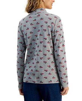 Karen Scott Women's Holiday Mock-Neck Top, Created For Macy's 2 Karen Scott Women's Holiday Mock-Neck Top, Created For Macy's - Image 2